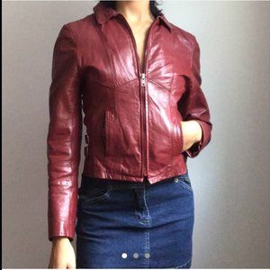 *SOLD** Vintage red leather jacket